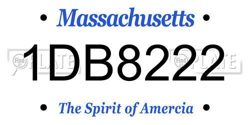 1DB8222 Massachusetts License Plate
