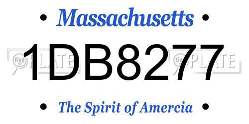 1DB8277 Massachusetts License Plate