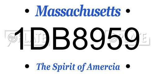 1DB8959 Massachusetts License Plate