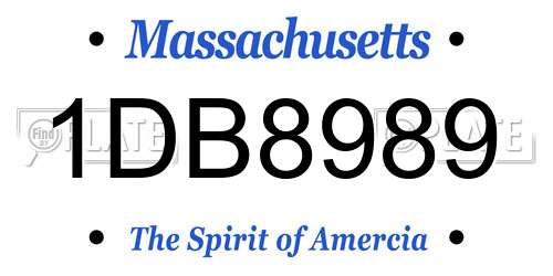 1DB8989 Massachusetts License Plate