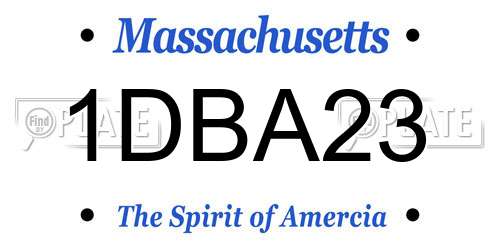 1DBA23 Massachusetts License Plate
