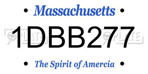 1DBB277 Massachusetts License Plate