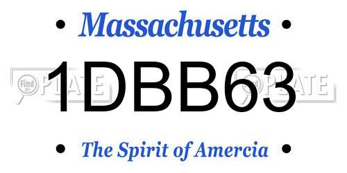 1DBB63 Massachusetts License Plate
