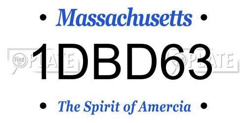 1DBD63 Massachusetts License Plate