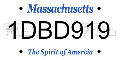 1DBD919 Massachusetts License Plate