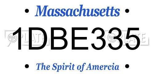 1DBE335 Massachusetts License Plate