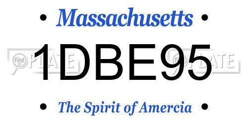 1DBE95 Massachusetts License Plate