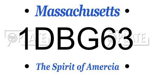 1DBG63 Massachusetts License Plate