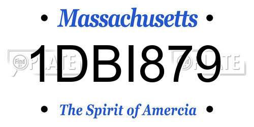1DBI879 Massachusetts License Plate