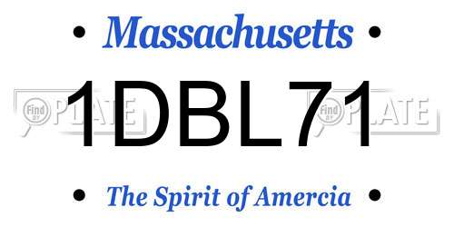 1DBL71 Massachusetts License Plate