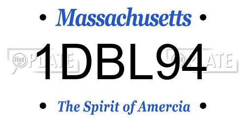 1DBL94 Massachusetts License Plate