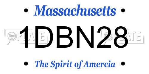 1DBN28 Massachusetts License Plate
