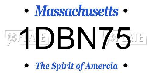 1DBN75 Massachusetts License Plate