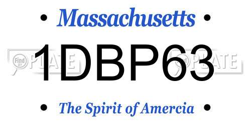 1DBP63 Massachusetts License Plate