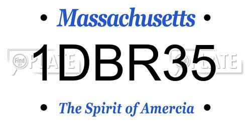 1DBR35 Massachusetts License Plate