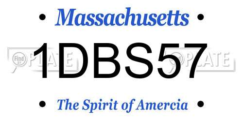 1DBS57 Massachusetts License Plate