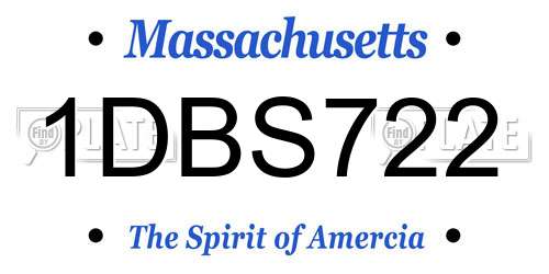 1DBS722 Massachusetts License Plate