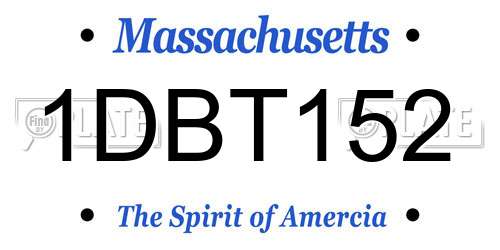1DBT152 Massachusetts License Plate