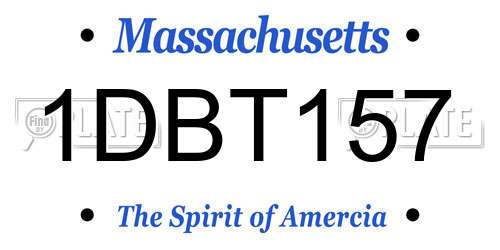 1DBT157 Massachusetts License Plate