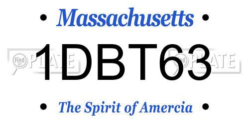 1DBT63 Massachusetts License Plate