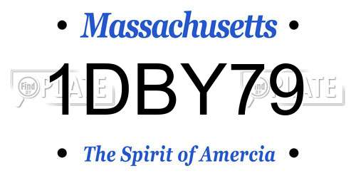 1DBY79 Massachusetts License Plate
