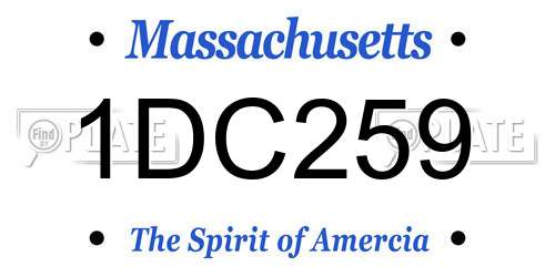 1DC259 Massachusetts License Plate