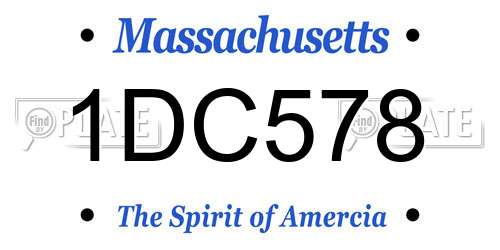 1DC578 Massachusetts License Plate
