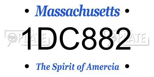 1DC882 Massachusetts License Plate