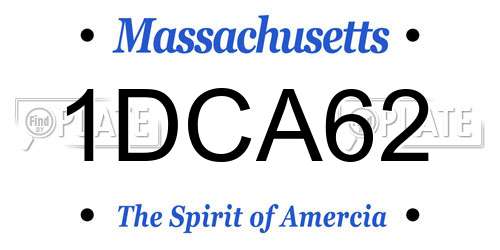 1DCA62 Massachusetts License Plate