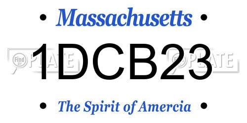 1DCB23 Massachusetts License Plate