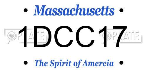 1DCC17 Massachusetts License Plate