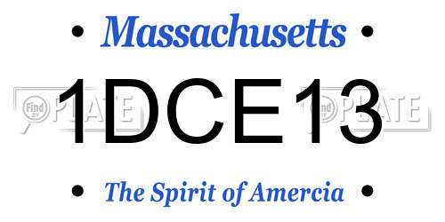 1DCE13 Massachusetts License Plate