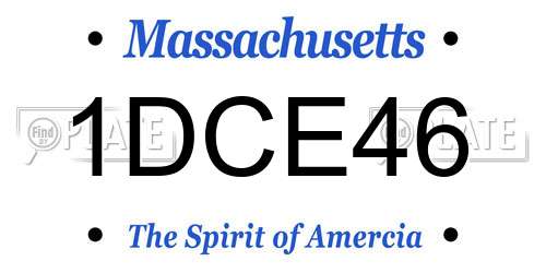 1DCE46 Massachusetts License Plate