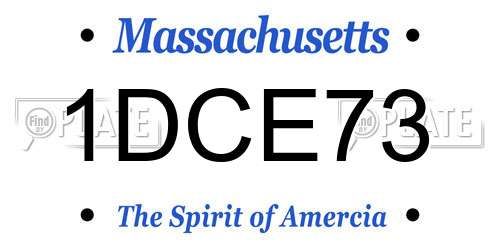 1DCE73 Massachusetts License Plate