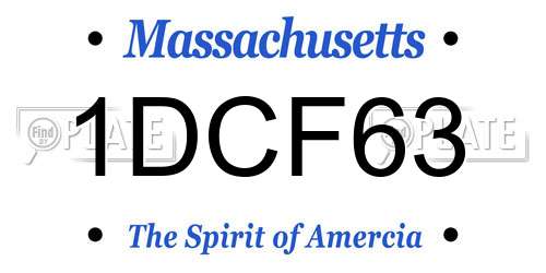 1DCF63 Massachusetts License Plate