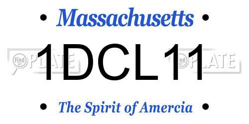 1DCL11 Massachusetts License Plate