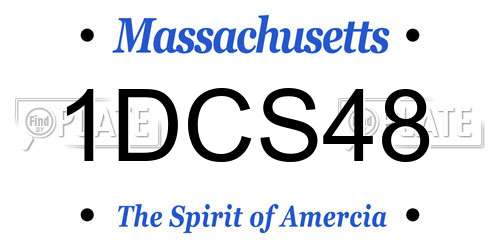 1DCS48 Massachusetts License Plate