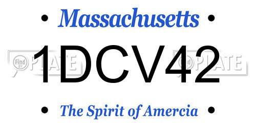 1DCV42 Massachusetts License Plate