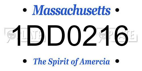 1DD0216 Massachusetts License Plate