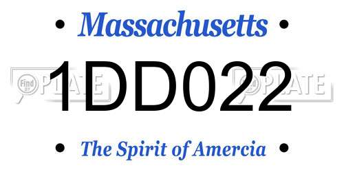 1DD022 Massachusetts License Plate