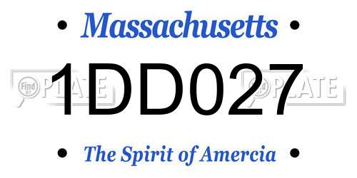 1DD027 Massachusetts License Plate