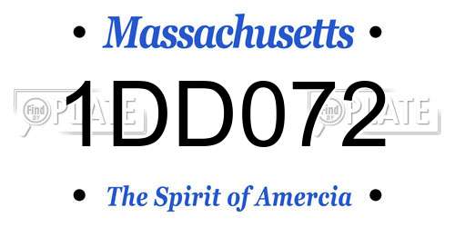 1DD072 Massachusetts License Plate