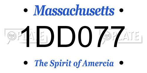 1DD077 Massachusetts License Plate