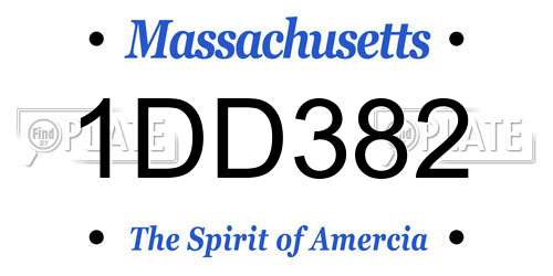 1DD382 Massachusetts License Plate