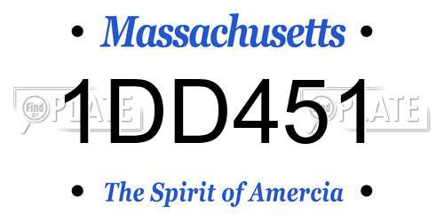 1DD451 Massachusetts License Plate
