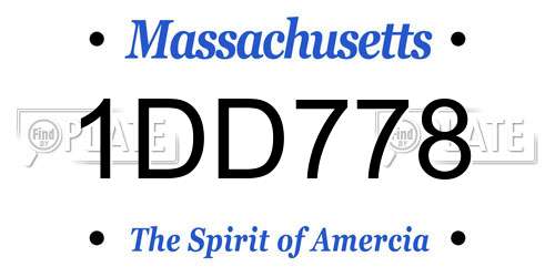 1DD778 Massachusetts License Plate
