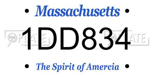 1DD834 Massachusetts License Plate