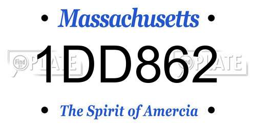 1DD862 Massachusetts License Plate