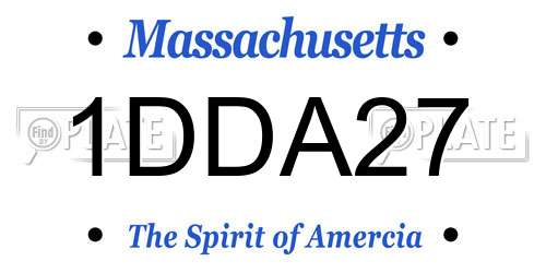 1DDA27 Massachusetts License Plate