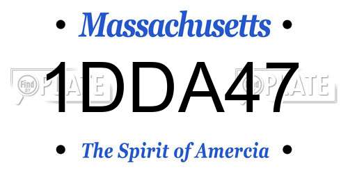 1DDA47 Massachusetts License Plate